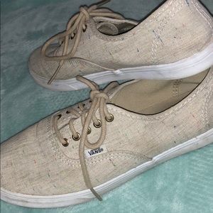 Low pro Vans size 8 neutral with pops of color